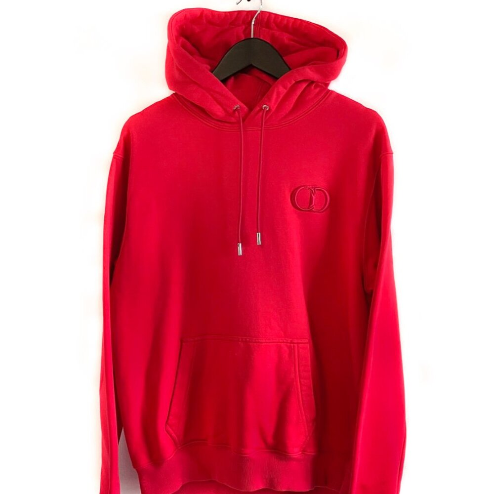 Dior Red CD Icon Embroidered Hoodie